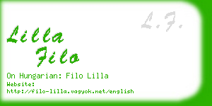 lilla filo business card